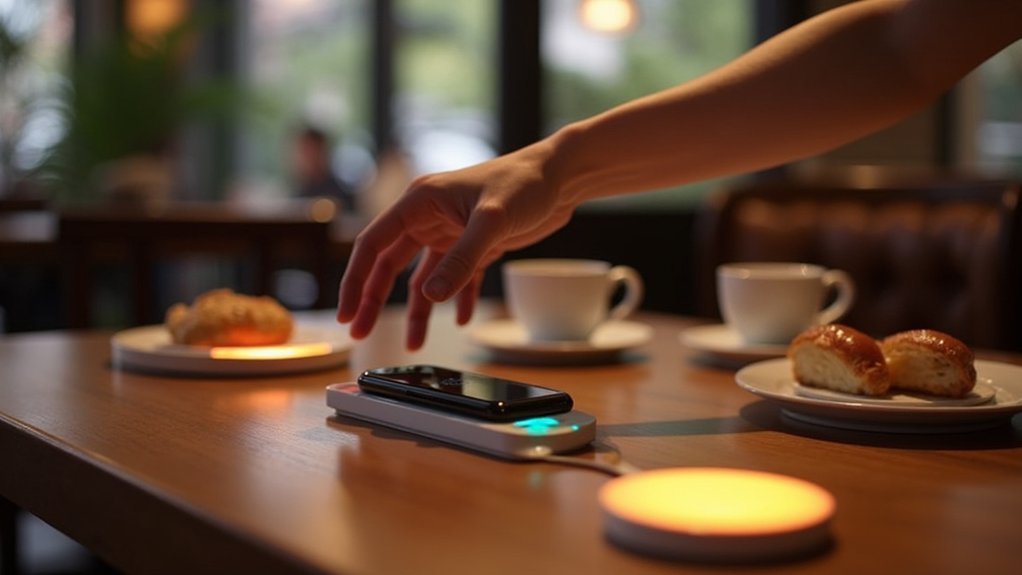 public wireless charging pods